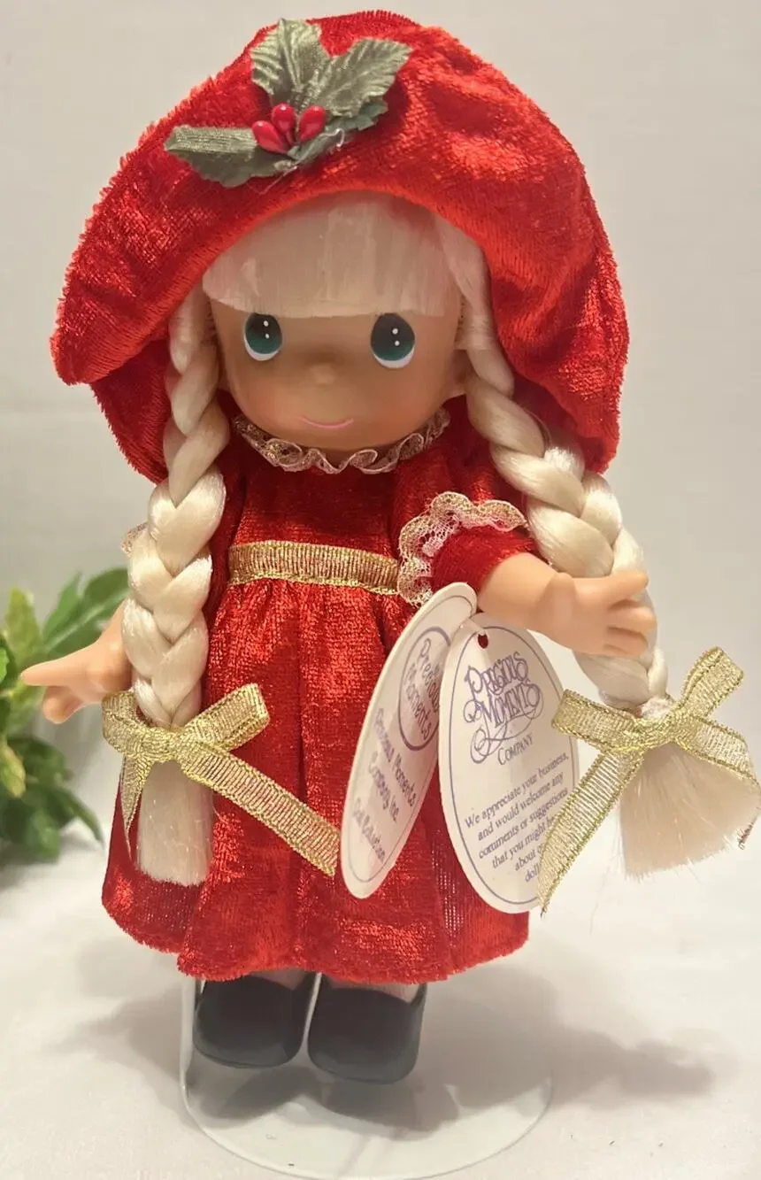 Vintage Precious Moments Christmas Doll Set Red 'Christmas Dream'